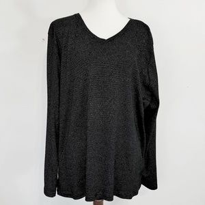 LAURA SCOTT Black & Silver Long Sleeved T-Shirt